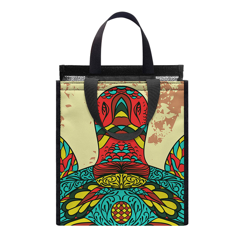 Native Bohemian Sea Turtle Print Insulated Lunch Tote