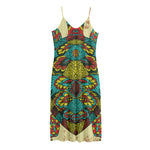 Native Bohemian Sea Turtle Print Jersey Midi Cami Dress
