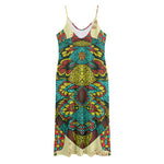 Native Bohemian Sea Turtle Print Jersey Midi Cami Dress