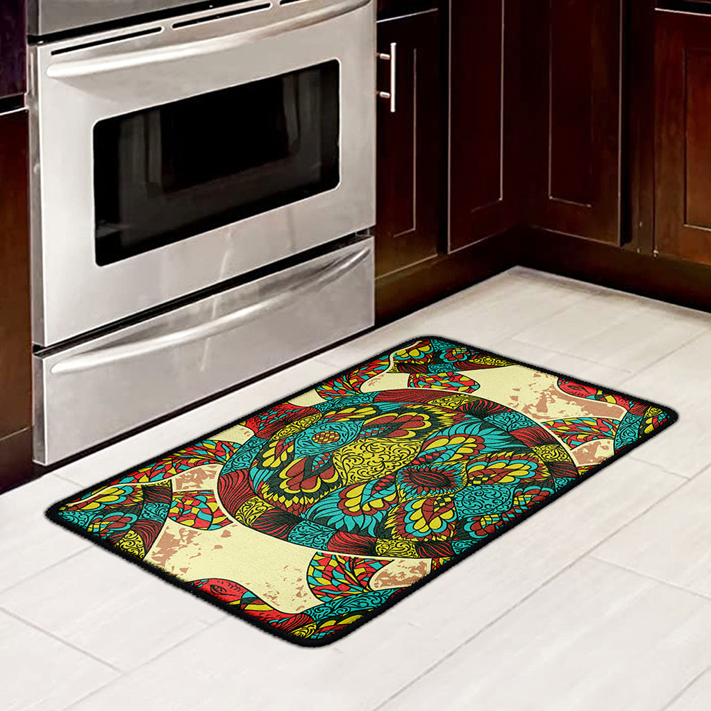 Native Bohemian Sea Turtle Print Kitchen Mat