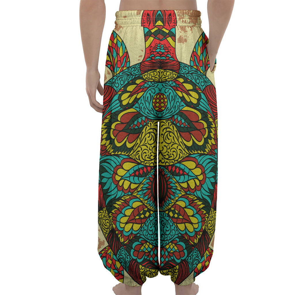 Native Bohemian Sea Turtle Print Lantern Pants