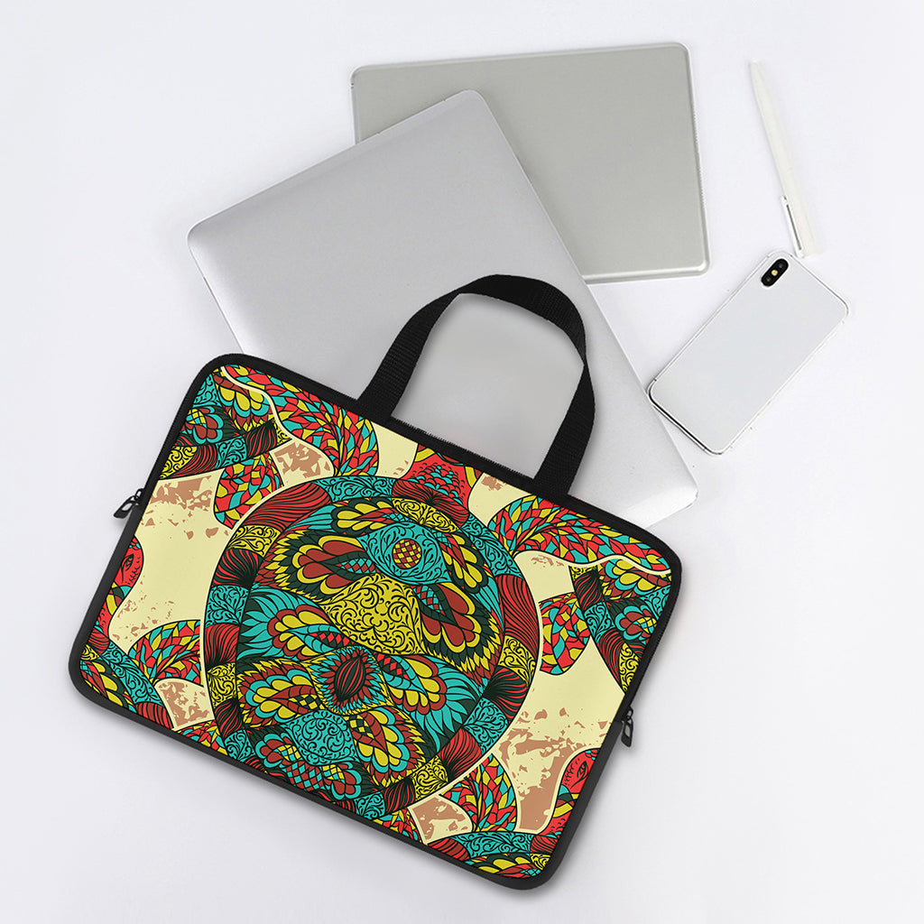 Native Bohemian Sea Turtle Print Laptop Sleeve With Handle