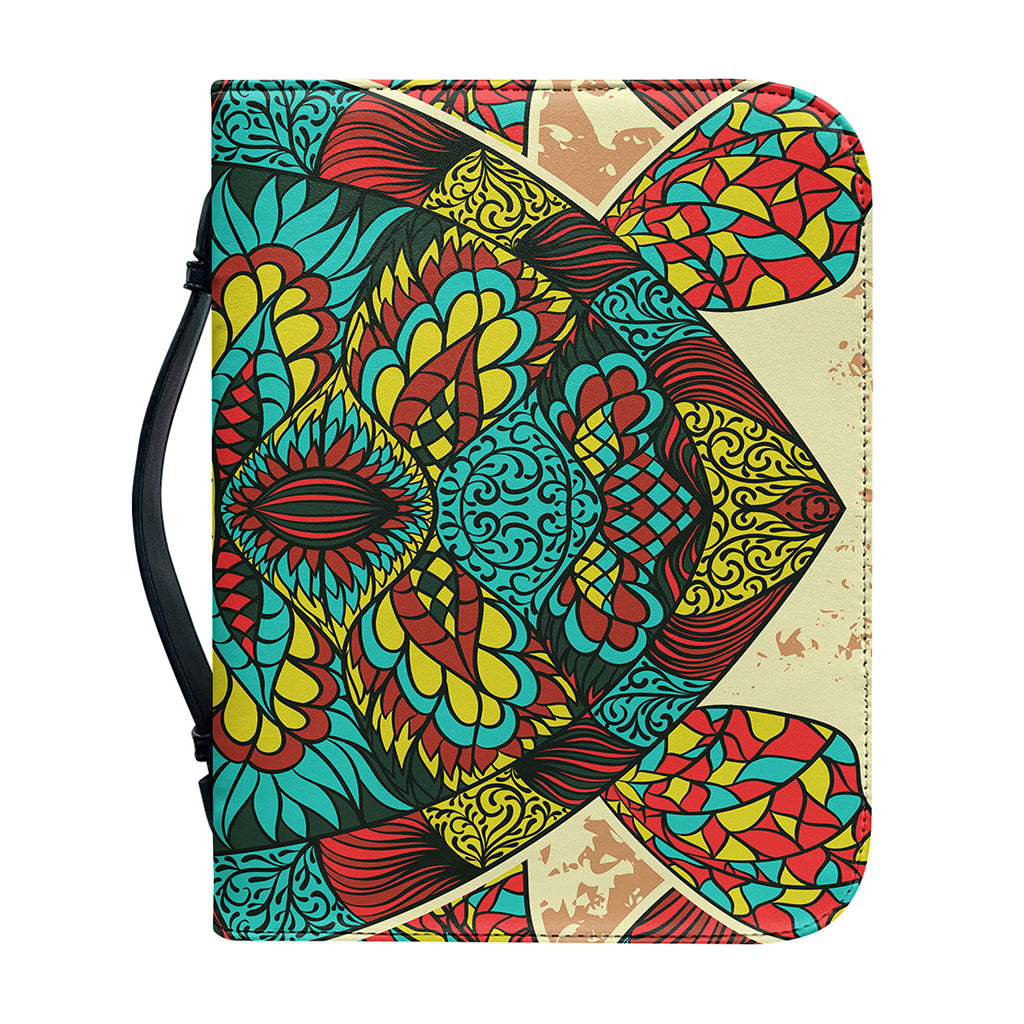 Native Bohemian Sea Turtle Print Leather Bible Cover