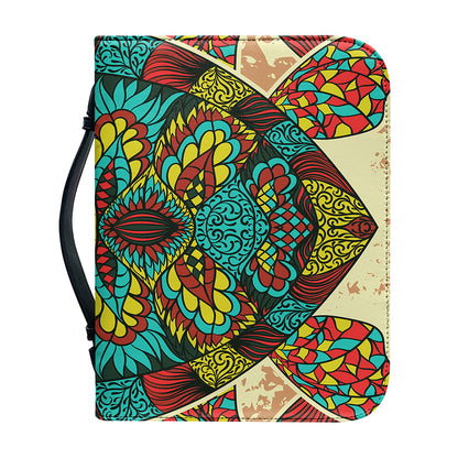 Native Bohemian Sea Turtle Print Leather Bible Cover