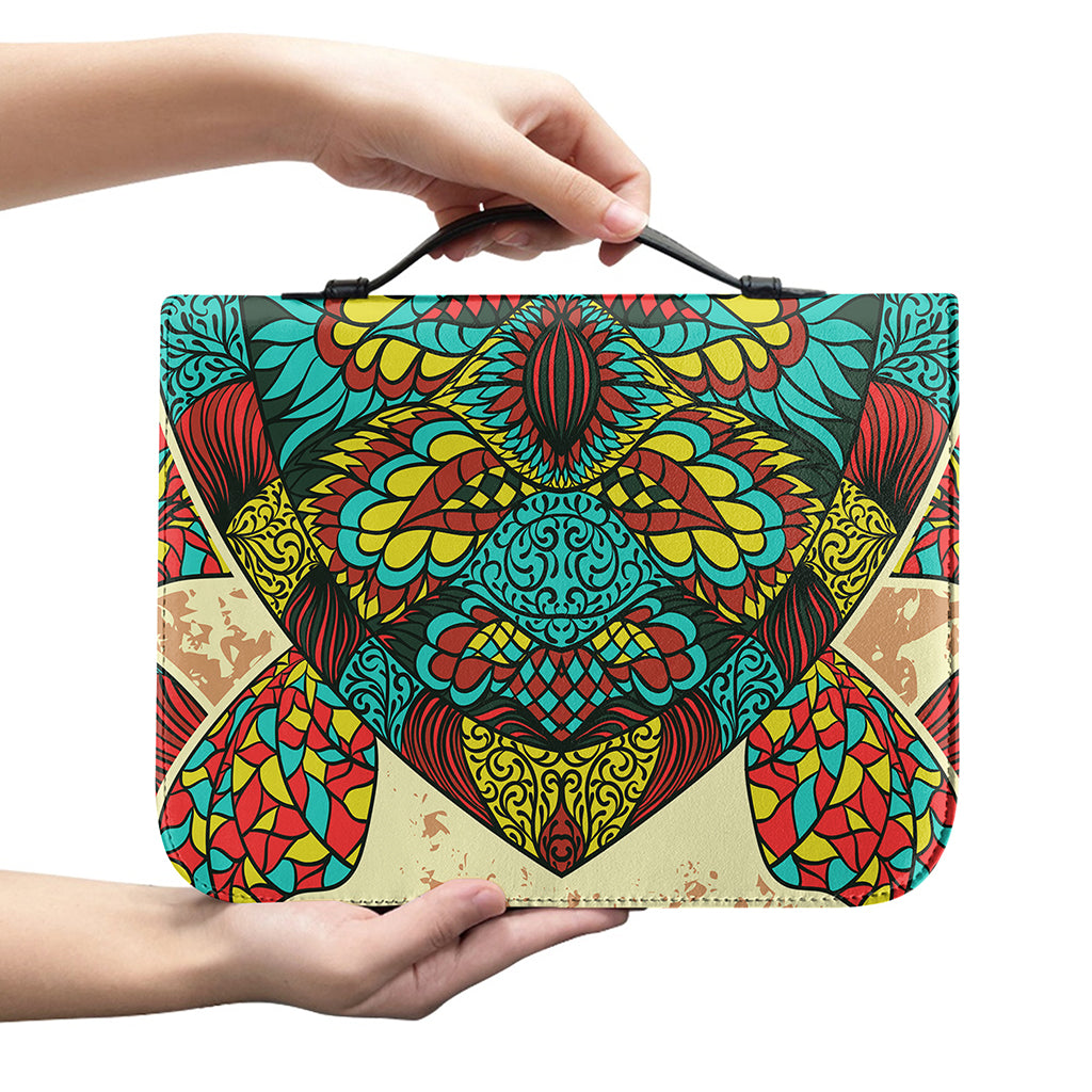 Native Bohemian Sea Turtle Print Leather Bible Cover