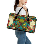 Native Bohemian Sea Turtle Print Leather Duffle Bag