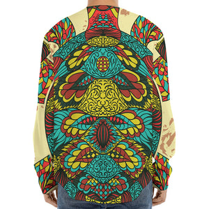 Native Bohemian Sea Turtle Print Long Sleeve Baseball Jersey