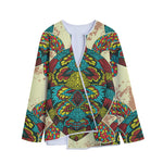 Native Bohemian Sea Turtle Print Long Sleeve Short Coat