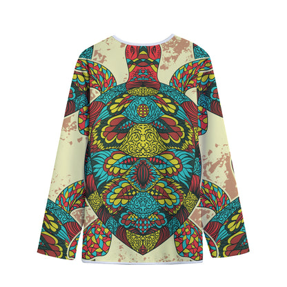 Native Bohemian Sea Turtle Print Long Sleeve Short Coat
