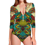 Native Bohemian Sea Turtle Print Long Sleeve Swimsuit