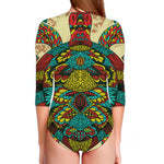 Native Bohemian Sea Turtle Print Long Sleeve Swimsuit