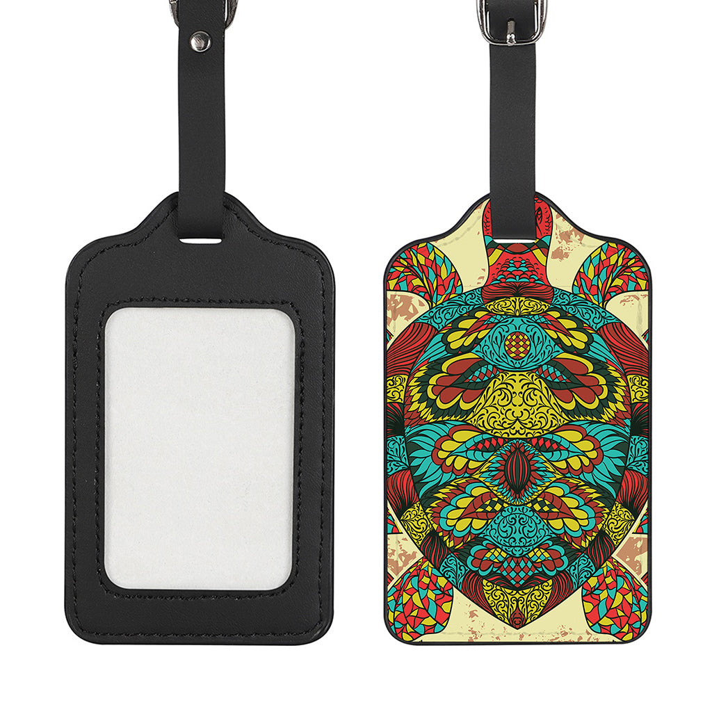 Native Bohemian Sea Turtle Print Luggage Tag