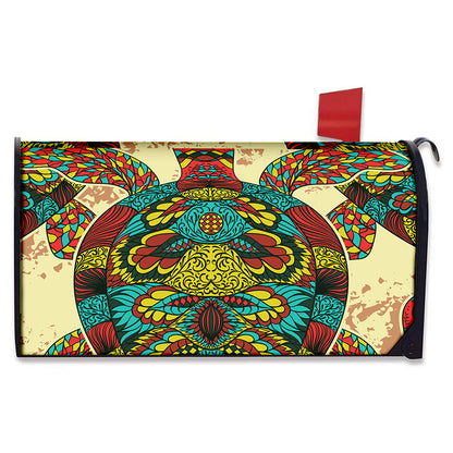Native Bohemian Sea Turtle Print Mailbox Cover