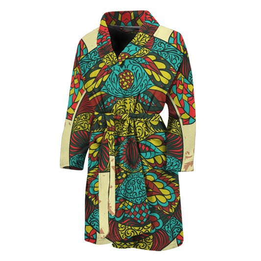 Native Bohemian Sea Turtle Print Men's Bathrobe