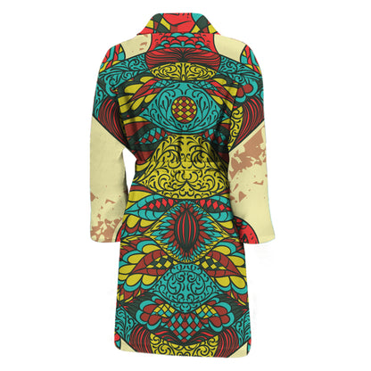 Native Bohemian Sea Turtle Print Men's Bathrobe