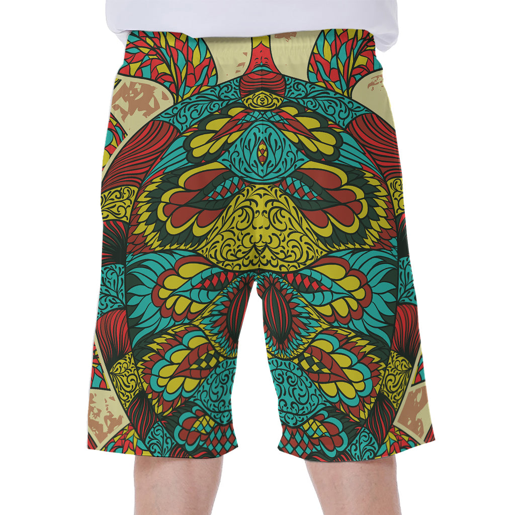 Native Bohemian Sea Turtle Print Men's Beach Shorts