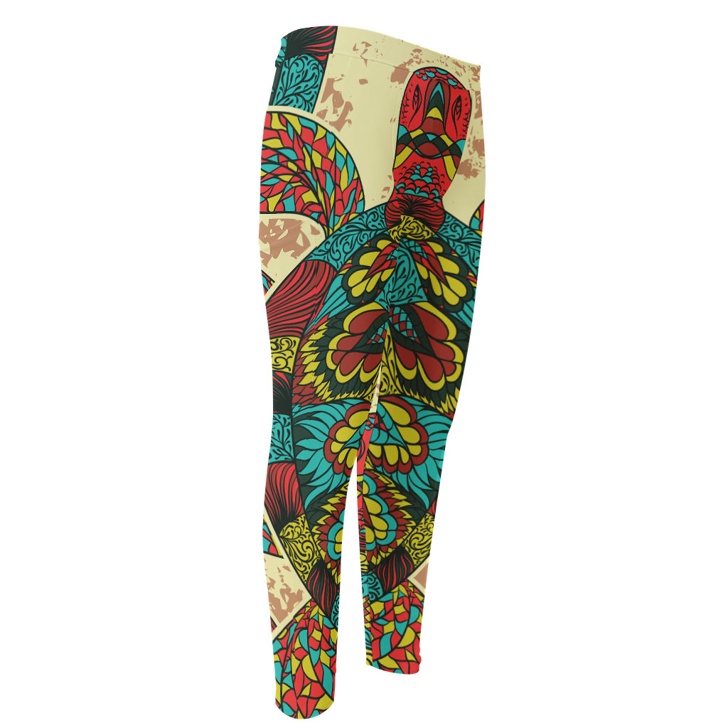 Native Bohemian Sea Turtle Print Men's Compression Pants