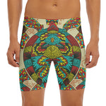 Native Bohemian Sea Turtle Print Men's Long Boxer Briefs