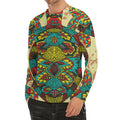 Native Bohemian Sea Turtle Print Men's Long Sleeve Rash Guard