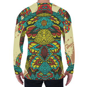 Native Bohemian Sea Turtle Print Men's Long Sleeve T-Shirt