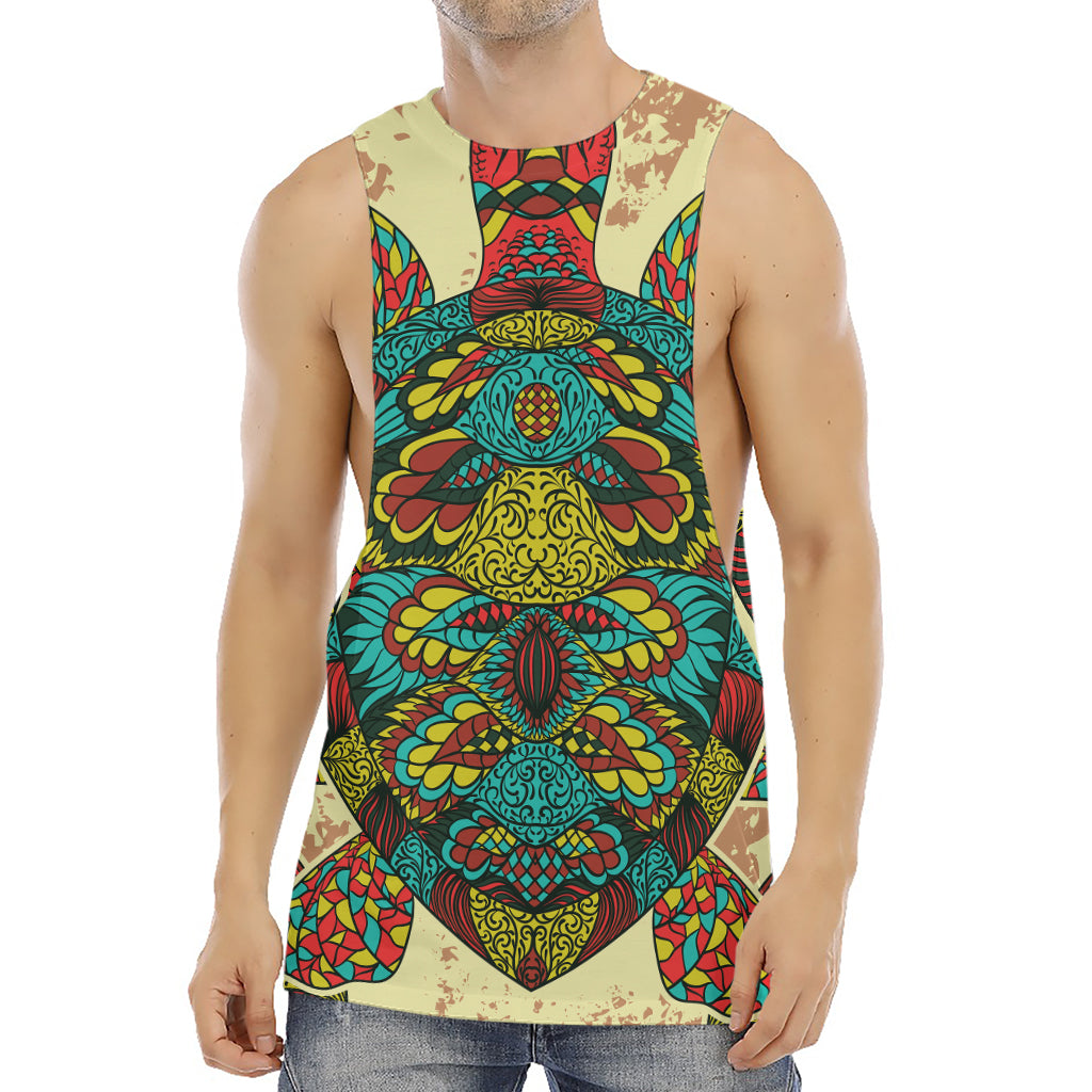 Native Bohemian Sea Turtle Print Men's Muscle Tank Top