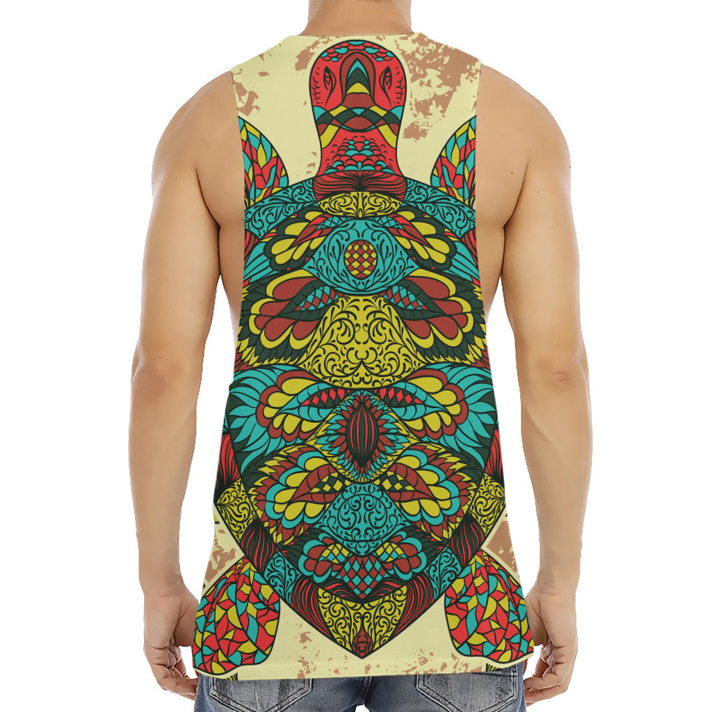 Native Bohemian Sea Turtle Print Men's Muscle Tank Top