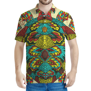 Native Bohemian Sea Turtle Print Men's Polo Shirt