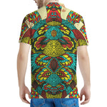 Native Bohemian Sea Turtle Print Men's Polo Shirt