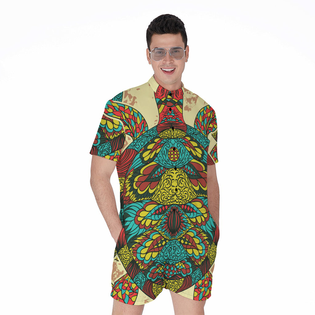 Native Bohemian Sea Turtle Print Men's Rompers