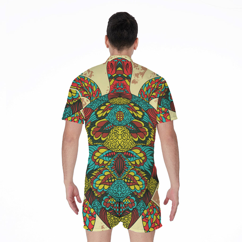 Native Bohemian Sea Turtle Print Men's Rompers
