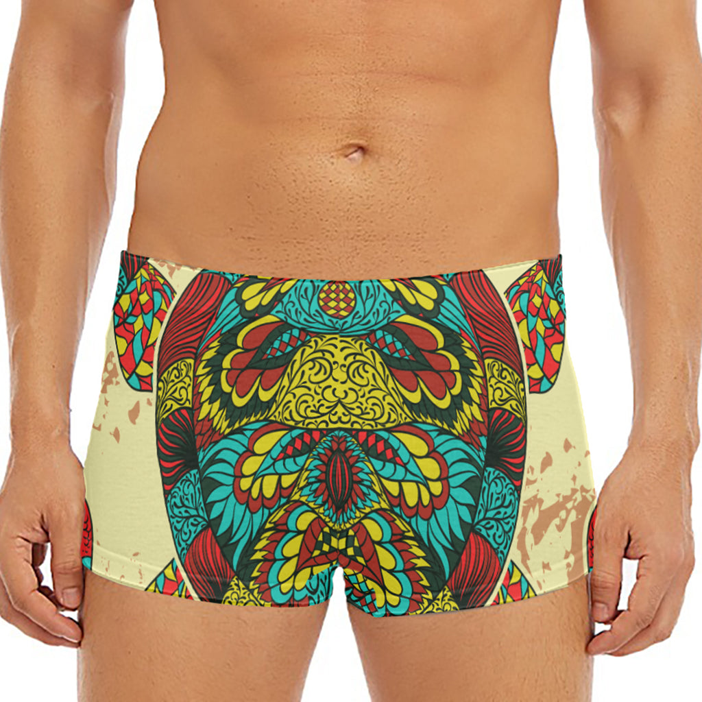 Native Bohemian Sea Turtle Print Men's Short Boxer Briefs