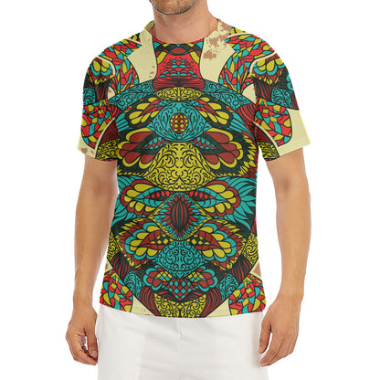 Native Bohemian Sea Turtle Print Men's Short Sleeve Rash Guard