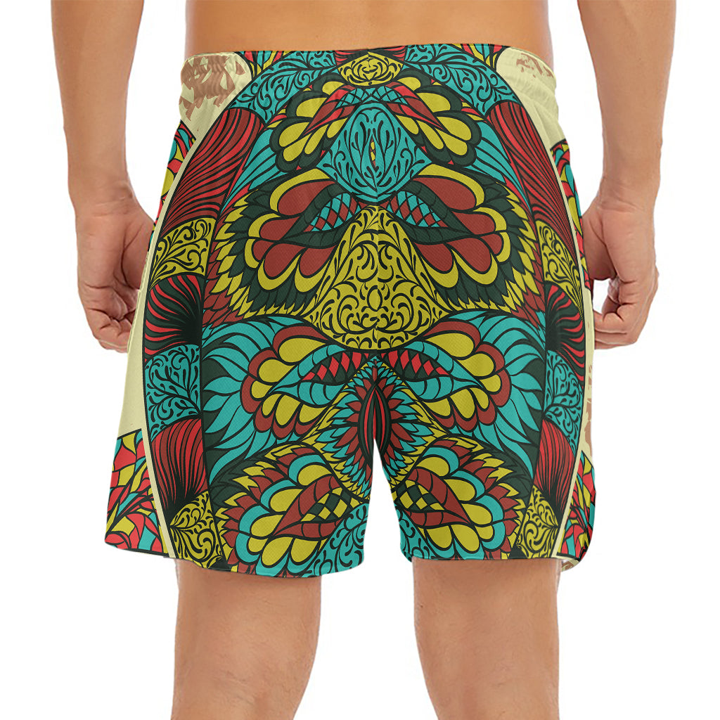 Native Bohemian Sea Turtle Print Men's Split Running Shorts