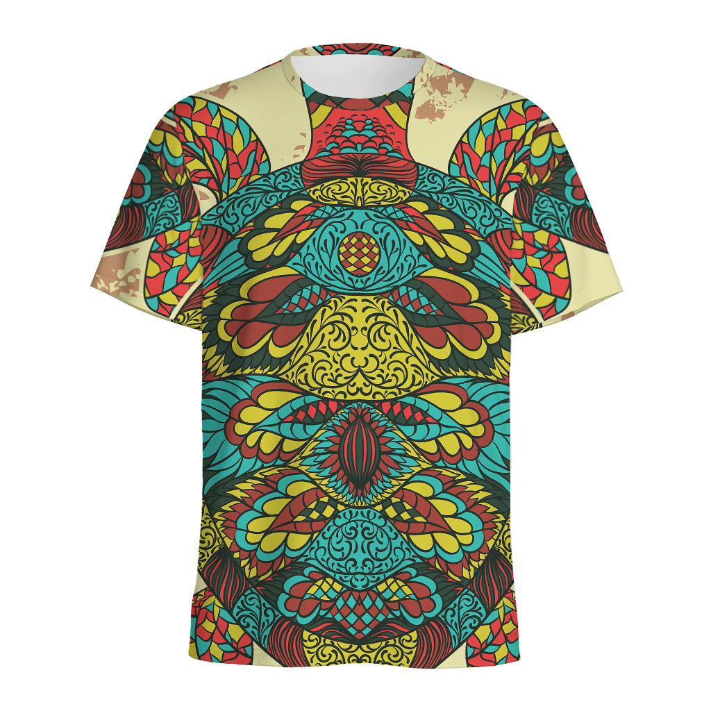 Native Bohemian Sea Turtle Print Men's Sports T-Shirt