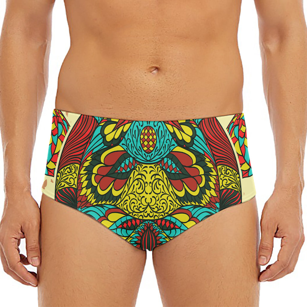 Native Bohemian Sea Turtle Print Men's Triangle Swim Briefs