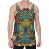 Native Bohemian Sea Turtle Print Men's Velvet Tank Top