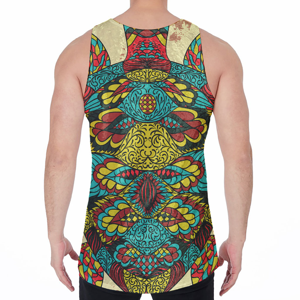 Native Bohemian Sea Turtle Print Men's Velvet Tank Top