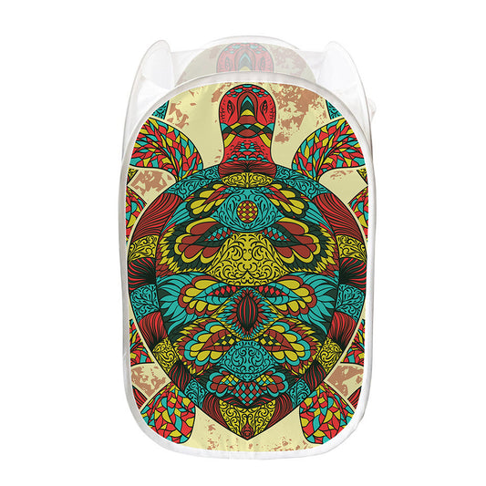 Native Bohemian Sea Turtle Print Mesh Laundry Hamper