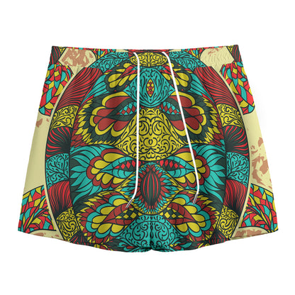 Native Bohemian Sea Turtle Print Mesh Shorts