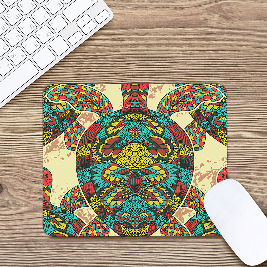 Native Bohemian Sea Turtle Print Mouse Pad