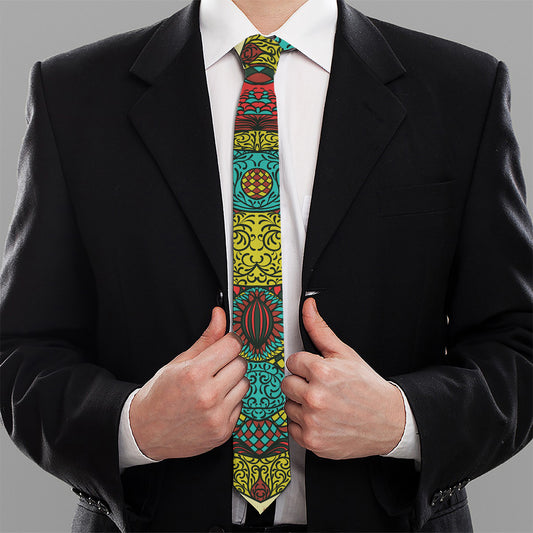 Native Bohemian Sea Turtle Print Necktie