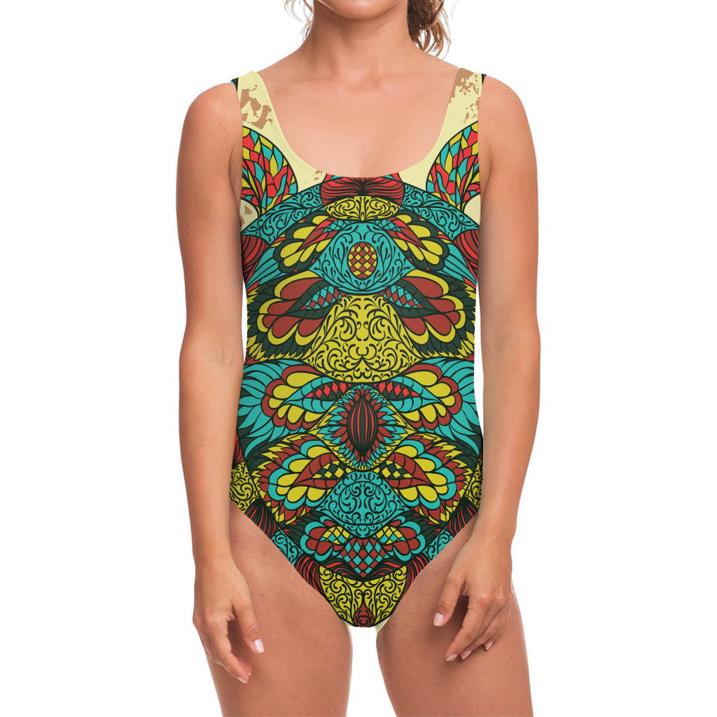Native Bohemian Sea Turtle Print One Piece Swimsuit