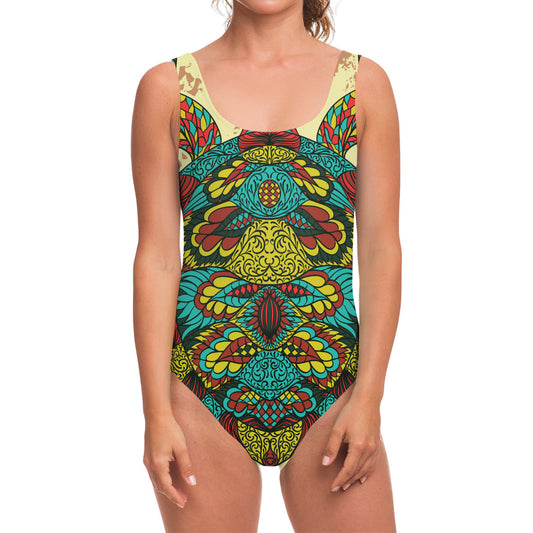 Native Bohemian Sea Turtle Print One Piece Swimsuit