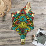 Native Bohemian Sea Turtle Print One Shoulder Bodysuit