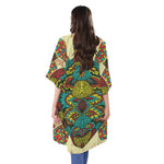 Native Bohemian Sea Turtle Print Open Front Beach Cover Up