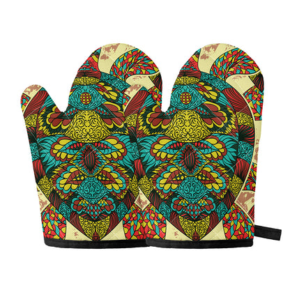 Native Bohemian Sea Turtle Print Oven Mitts