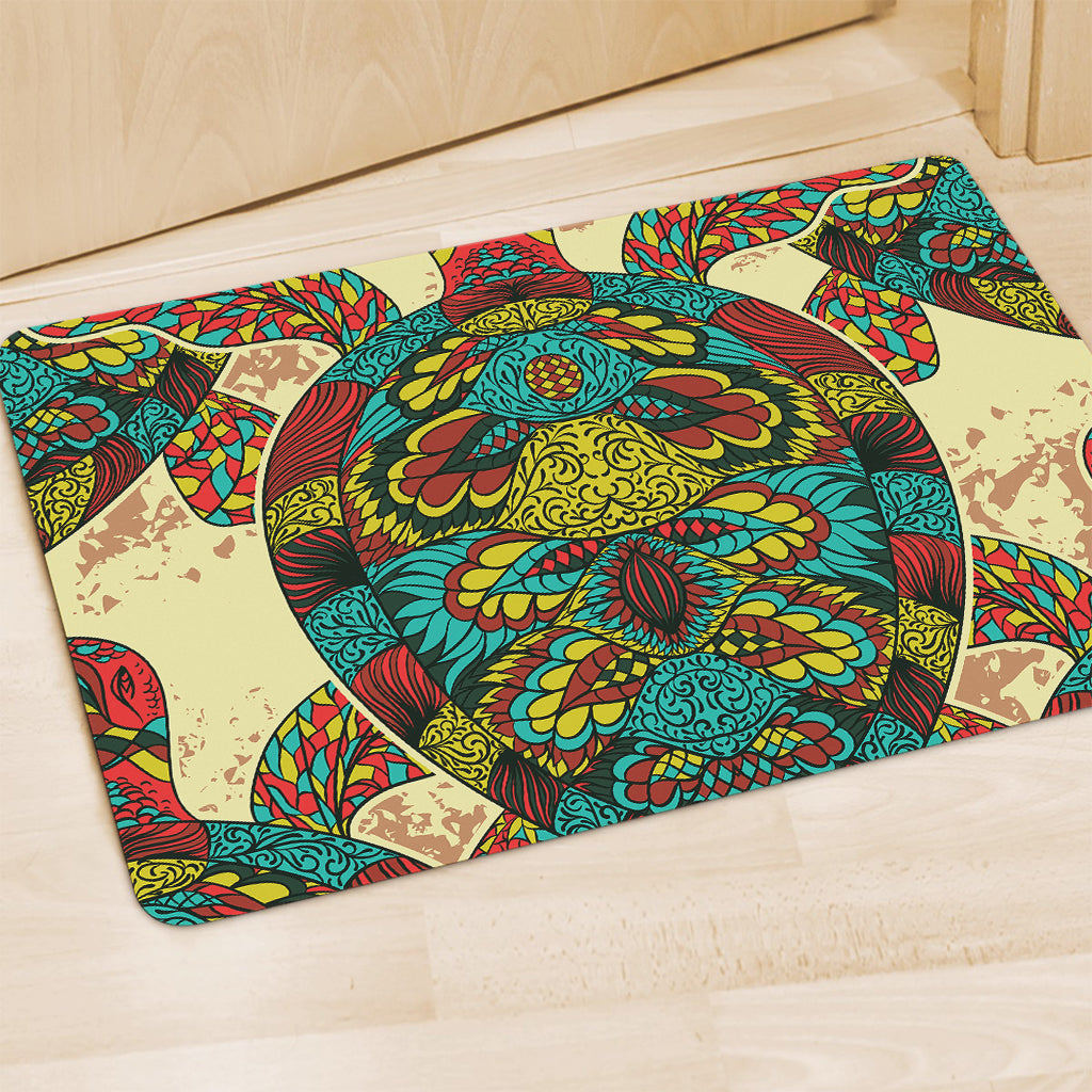 Native Bohemian Sea Turtle Print Polyester Doormat