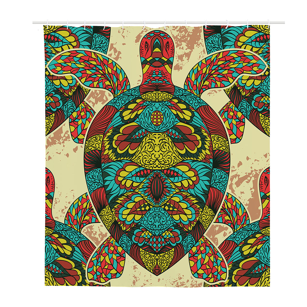Native Bohemian Sea Turtle Print Polyester Shower Curtain