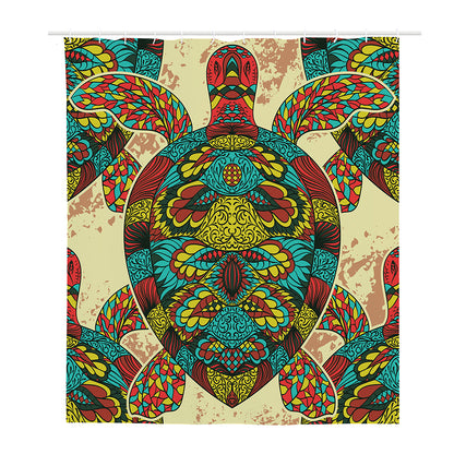 Native Bohemian Sea Turtle Print Polyester Shower Curtain