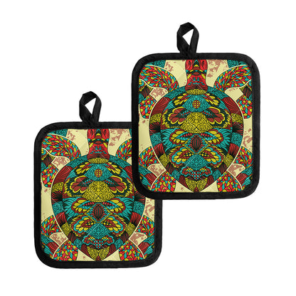 Native Bohemian Sea Turtle Print Pot Holders